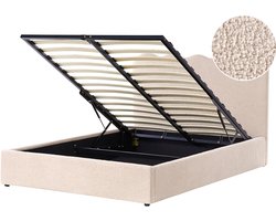 BELIANI NANTERRE - Bed met opbergruimte - Beige - 140 x 200 cm - Bouclé