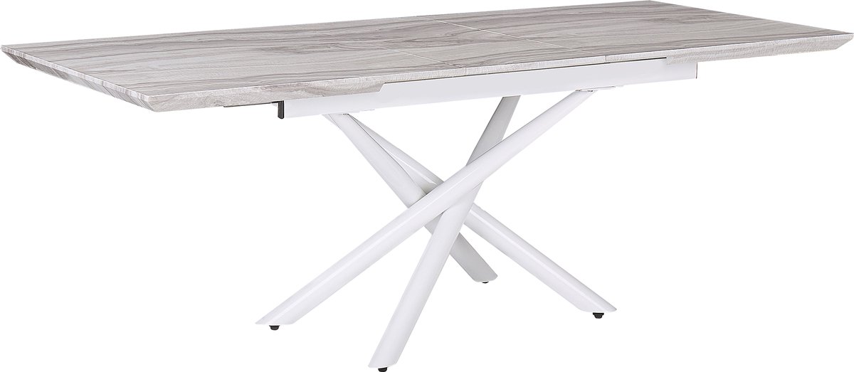 MOIRA - Uitschuifbare eettafel - Wit - 90 x 160/200 cm - MDF