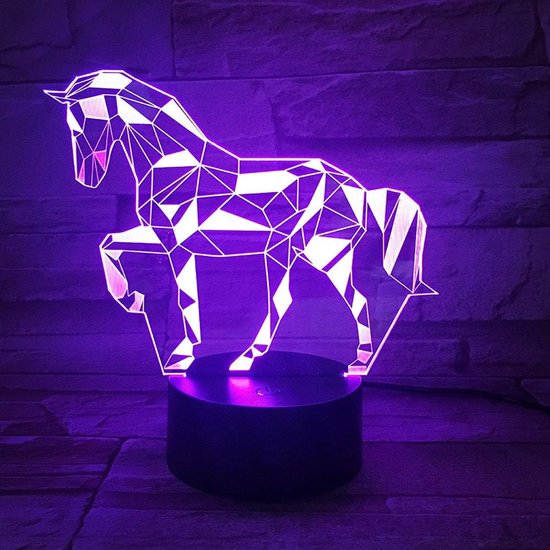 Daity 3D-paard decoratief licht cadeau met afstandsbediening, 7 kleuren veranderend nachtlampje verjaardagsspeelgoed voor kinderen, meisjes, jongens, paardenliefhebbers van Daity — afbeelding 5