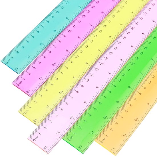 Liniaal Inches 30 Stuks 30cm/12 Inch Kleurrijke Liniaal met Inches en Metrisch - 6 ...