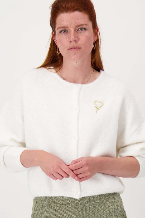 Zusss Basic Vestje Met Broche Wit