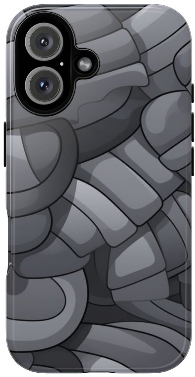 Grijs Abstract Buispatroon – Telefoonhoesje Geschikt voor iPhone 16