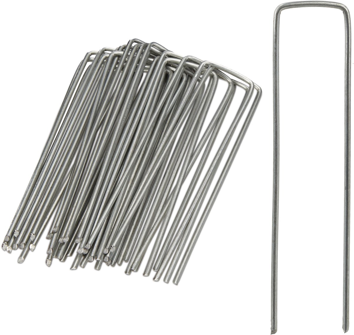 Onkruiddoek, haken, 50 stuks worteldoek, haringen (150 x 40 mm, 2,5