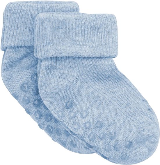 Minymo Kinder Socke Chaussettes côtelées Bébé avec abdominaux (paquet de 2) 6164 Winter Sky Melange-23-26