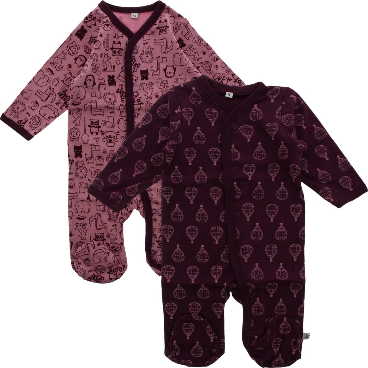 Pippi Slaapromper Junior Katoen Paars/lila 2 Stuks Maat 50