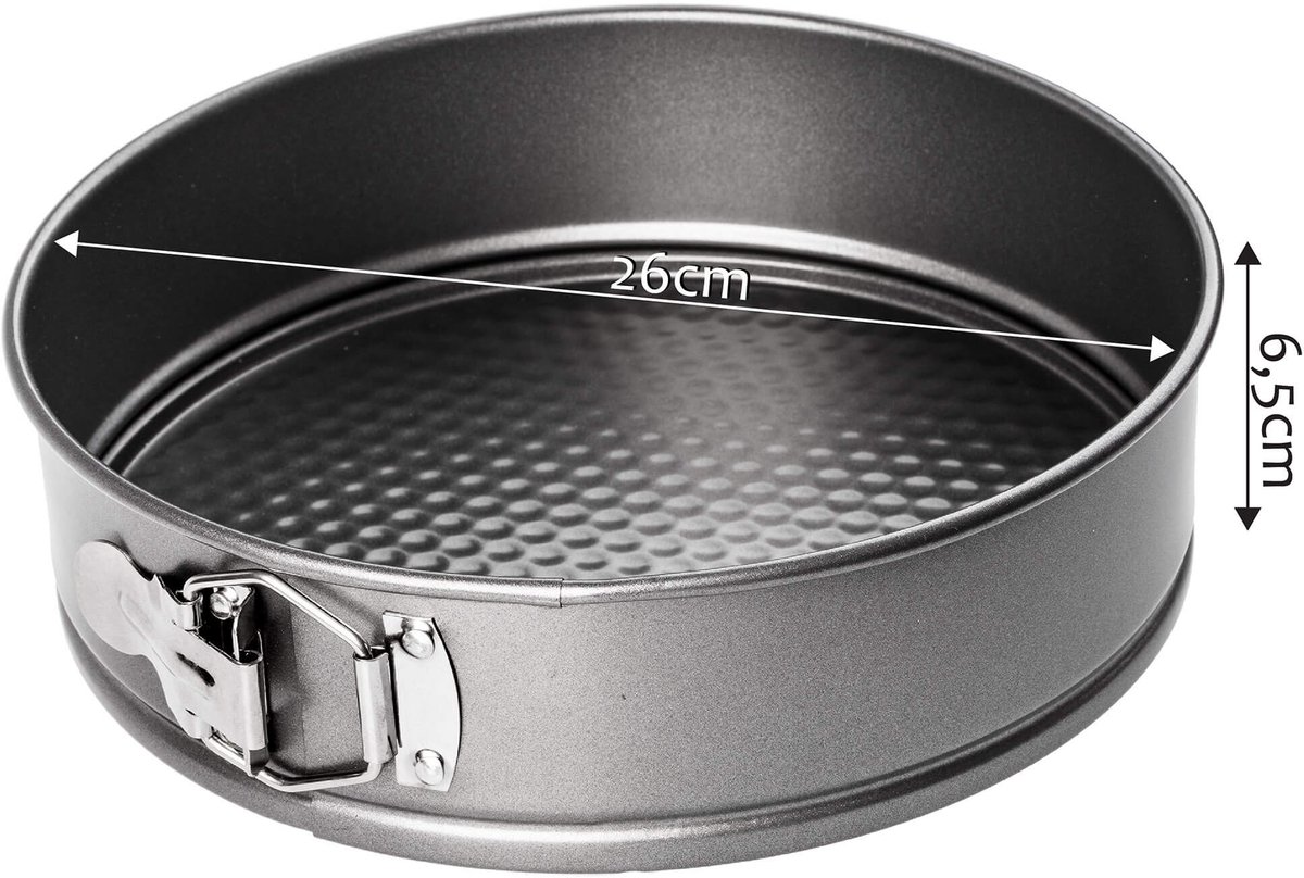 KADAX Springvorm, Stalen anti-aanbak vorm, ronde Bakvorm voor Taart, Cake, Bakplaat, Taartpan, Cake Bakvorm, Taartvorm met vlakke Bodem, stevig, zilverkleurig (Durchmesser: 26 cm) – foto 4