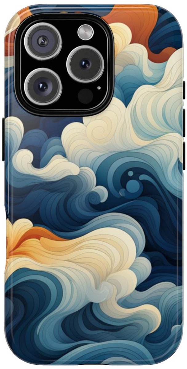 Abstracte Golvende Patronen – Telefoonhoesje Geschikt voor iPhone 16 Pro