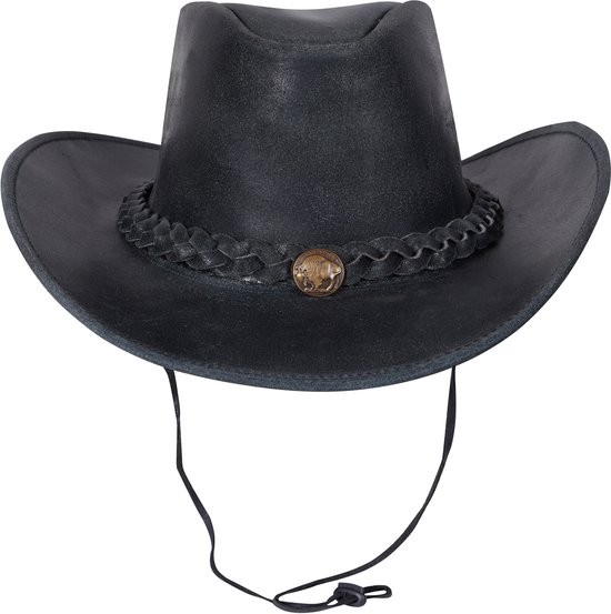 5884® - Chapeau de cowboy - Grijs - Cracker - 100 % Cuir - Unisexe - Adulte - Taille L