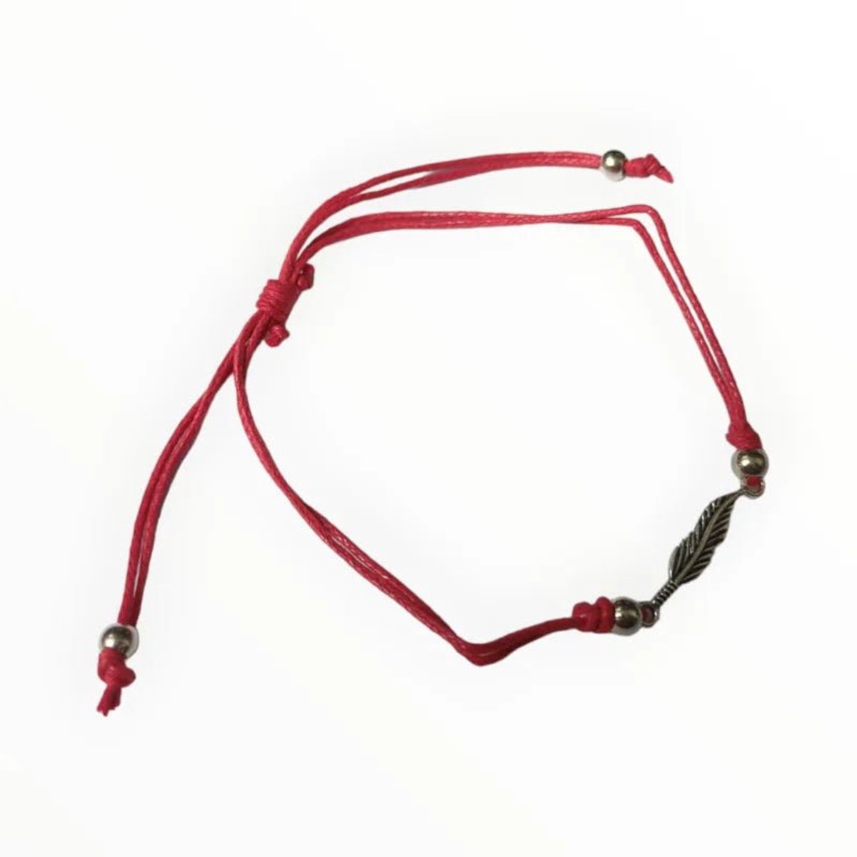 Aramat Jewels - veertjes armband dames - zilverkleurig metaal - Rood