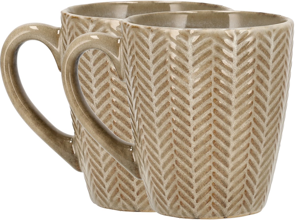 Koffiekopjes Set van 2 – Keramische Koffiebekers 200ml met Oor – Aardewerk Koffiemokken & Theemokken – Kleine Mokken voor Koffie, Cappuccino & Espresso