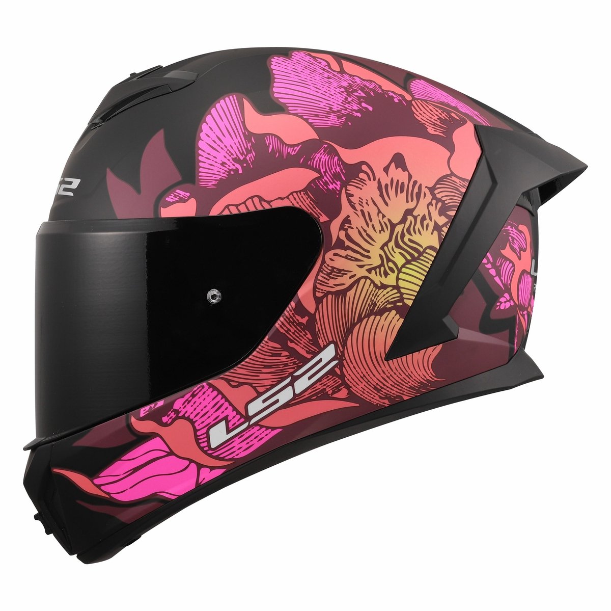 LS2 Helm Rapid III Poppies II FF820 zwart / roze maat L – foto 5