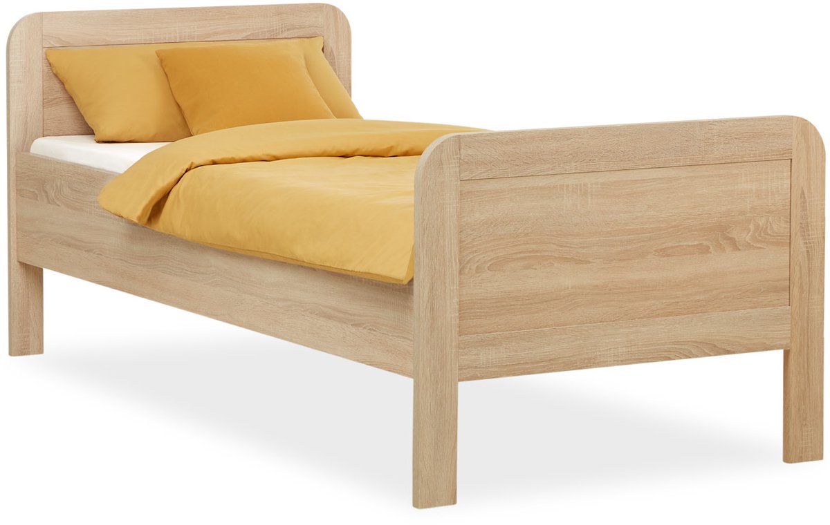 Homestyle4u seniorenbed 100x200 hout extra hoog Bruin