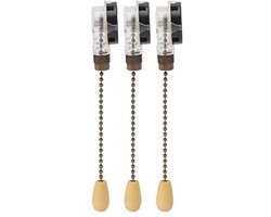 Ceiling Fan Light Switch 250 V 125 V Pure Copper 3 Pieces Compact Ceiling Fan Pull Chain for Ceiling Light Bronze