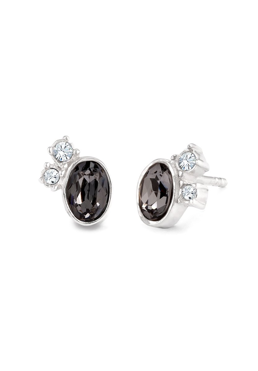 Elli - Oorbellen - Oorstekers Dames Ovale Glaskristallen Xirius-slijpsel Wit 925 Sterling Zilver -