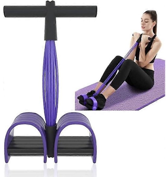 Buikspiertrainer - Buikspieroefeningen - Home Full Body Expander - 6 Buizen - Elastisch Trekkoord