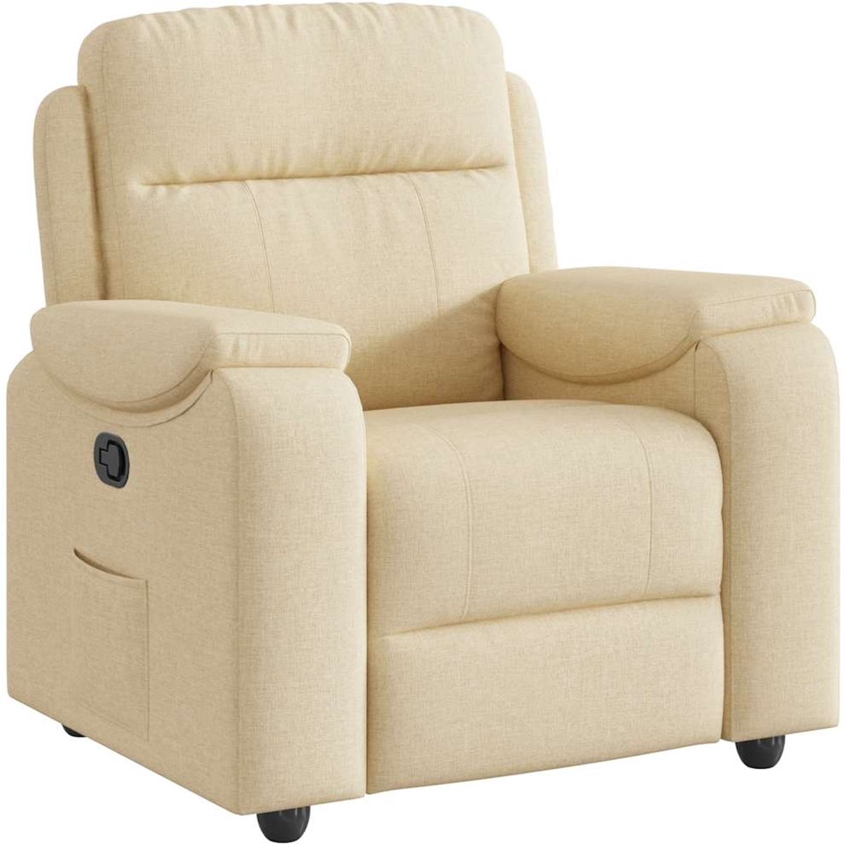 vidaXL Fauteuil - verstelbaar - stof - crèmekleurig