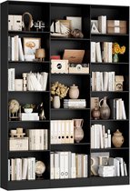 Retadou - Ladderrek Met 5 Niveaus, Boekenkast, Doe-het-zelf Staand Rek Houten Rek Metalen Frame Wandmontage Voor Boeken Decoratie Planten Voor Woonkamer Kantoor Balkon Wit