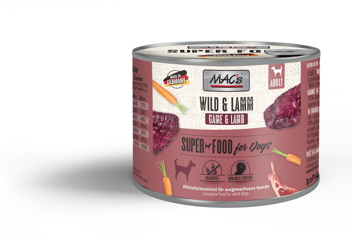 MACs MAC's Hondenvoer Natvoer Blik - 70% Wild & Lam - 6 x 200g
