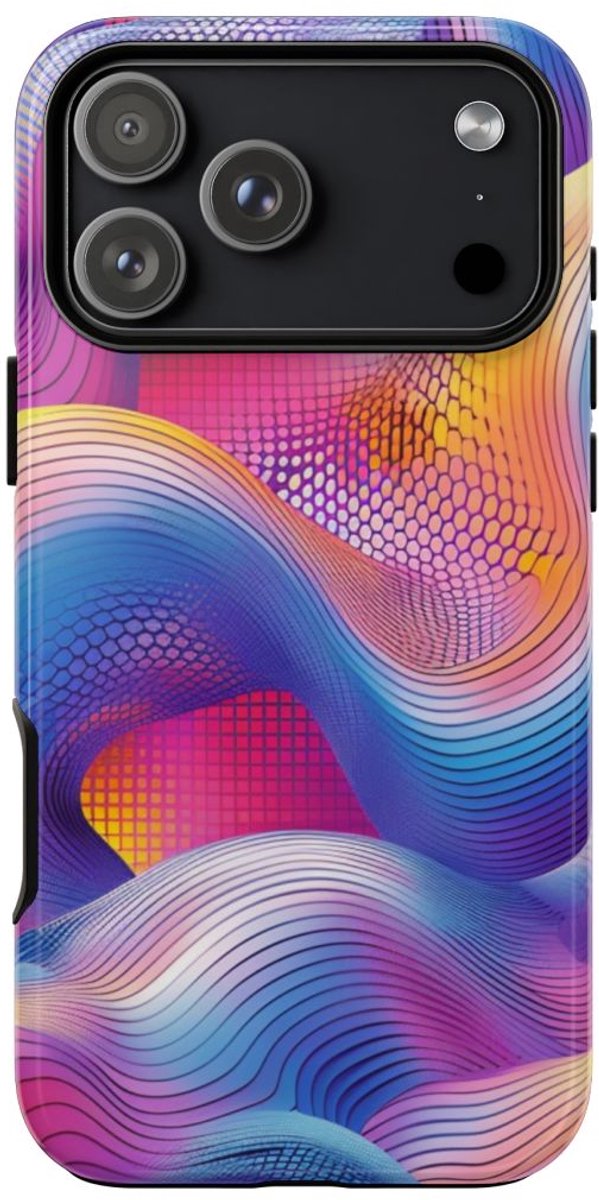 Kleurrijk Abstract Golvend Patroon – Telefoonhoesje Geschikt voor iPhone 17 Pro Max