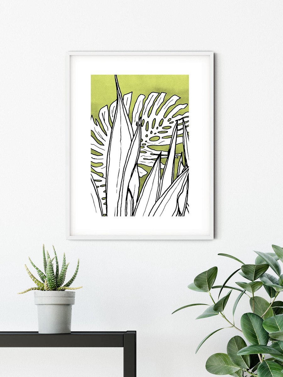 Azomor® Stijlvol Poster met Gedroogde Bladeren voor Interieurdecoratie, 30 x 40 cm