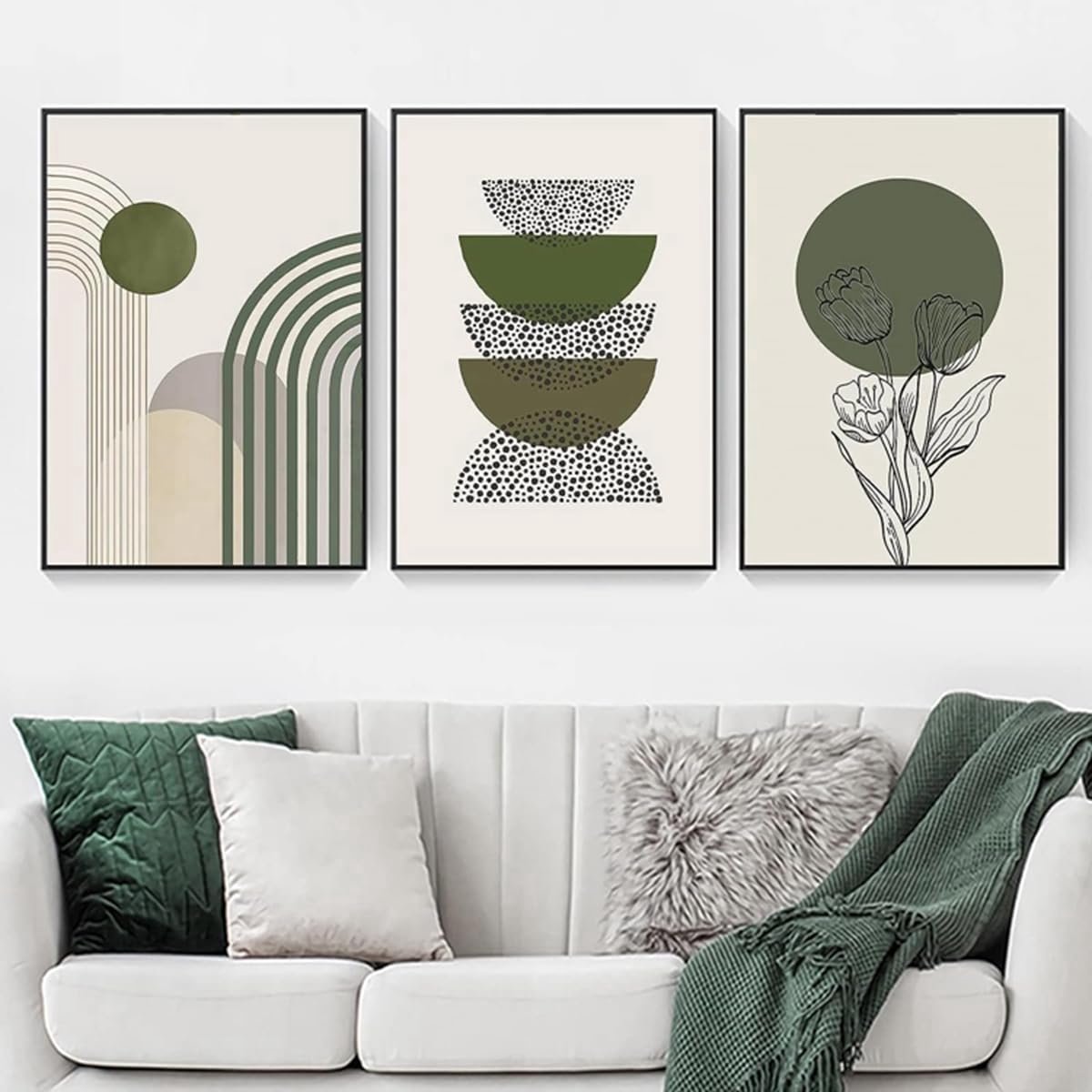 Azomor® Set van drie artistieke Boho posters met abstracte ontwerpen zonder lijst