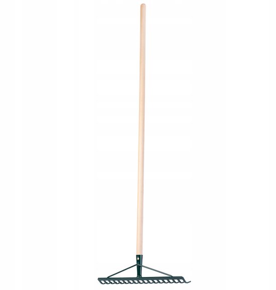 KADAX hark, brede hark voor tuin, bloembed, gazon, tuinhark, strijkhark van metaal, bladhark, bladhark, tuingereedschap, hooikoork, tuingereedschap (18 tanden, houten steel) van KADAX — afbeelding 5