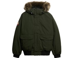 Superdry EVEREST FAUX FUR BOMBER JACKET Heren Jas - Surplus Goods Olive Green