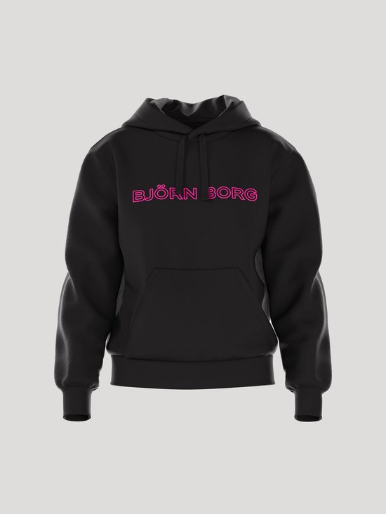 Björn Borg Essential 3 Trui Met Capuchon Dames Hoodie - Maat L - Zwart - Vrouwen Trui