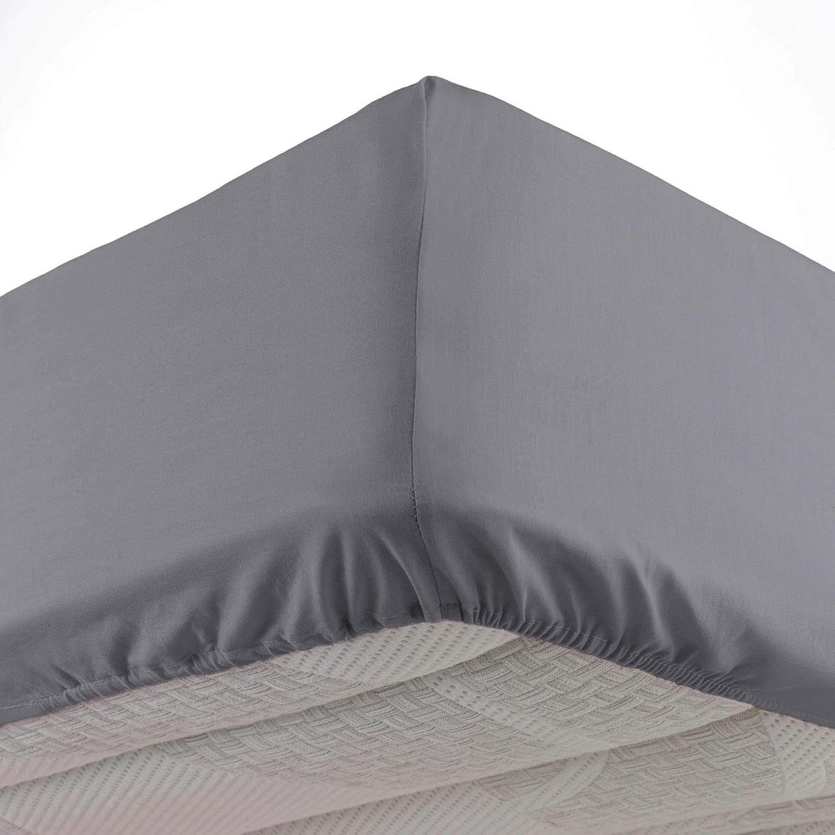 Douceur d'Intérieur Hoeslaken voor tweepersoonsbed, 140 x 190 cm, microvezel, effen, Oscar antraciet, 100% polyester