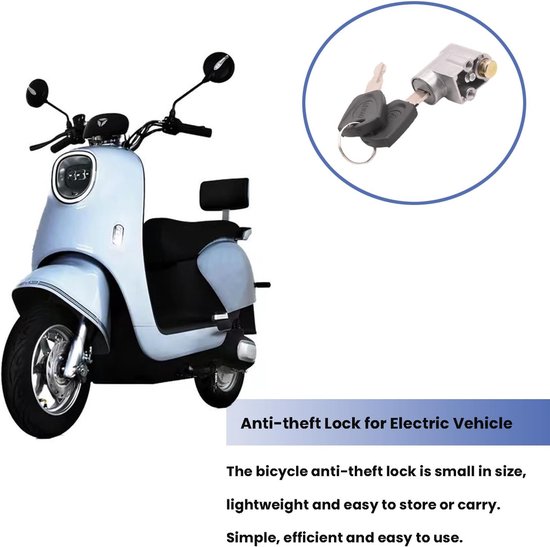 1 stuk elektrische fietsaccu-beveiligingsslot - Accu-slot - Contactslot antidiefstalbeveiligingsslot - Draagbaar slot voor elektrische fietsaccu voor buiten - Met 2 sleutels van Lionelo — afbeelding 3