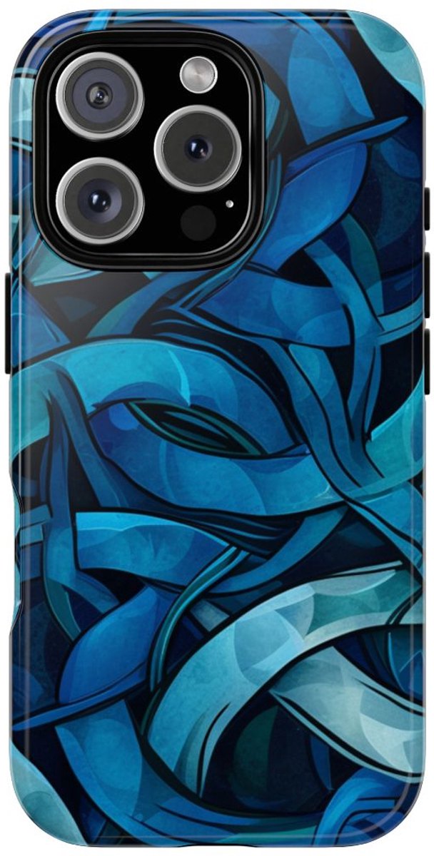Blauw Keltisch Knoopmotief – Telefoonhoesje Geschikt voor iPhone 16 Pro