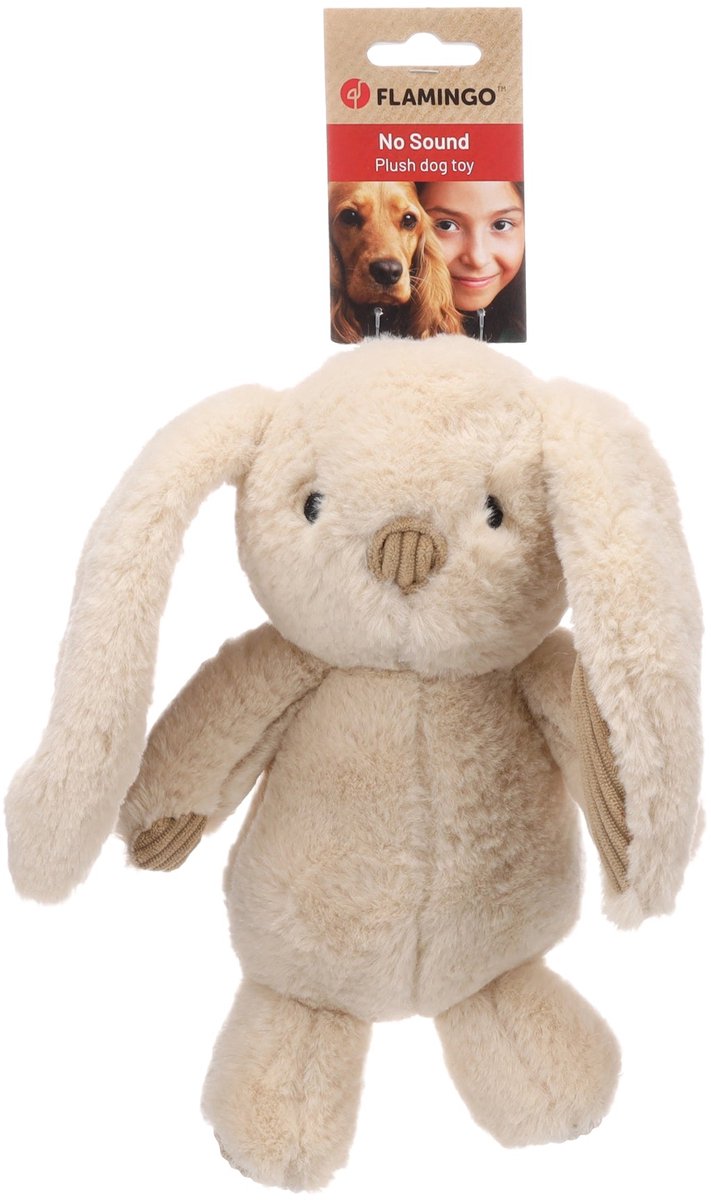 Flamingo Hondenknuffel Roegie het Konijn beige S Flamingo Hondenknuffel Roegie het Konijn beige S