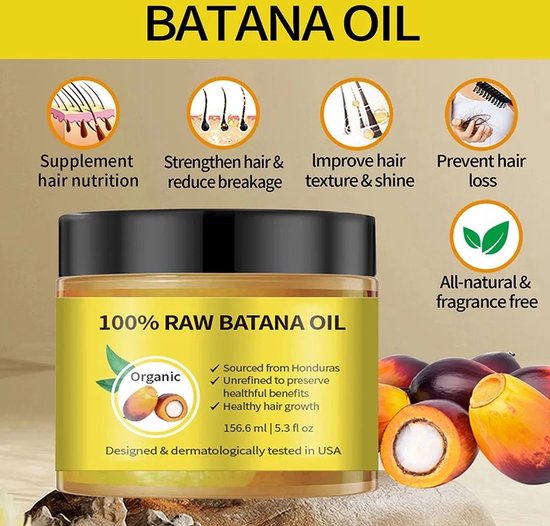 Huile de Batana 156 ml - Huile de Batana - Pour une hydratation en profondeur des Cheveux et de la peau - Renforce la croissance des cheveux - 100 % Puur et naturelle - Testée dermatologiquement