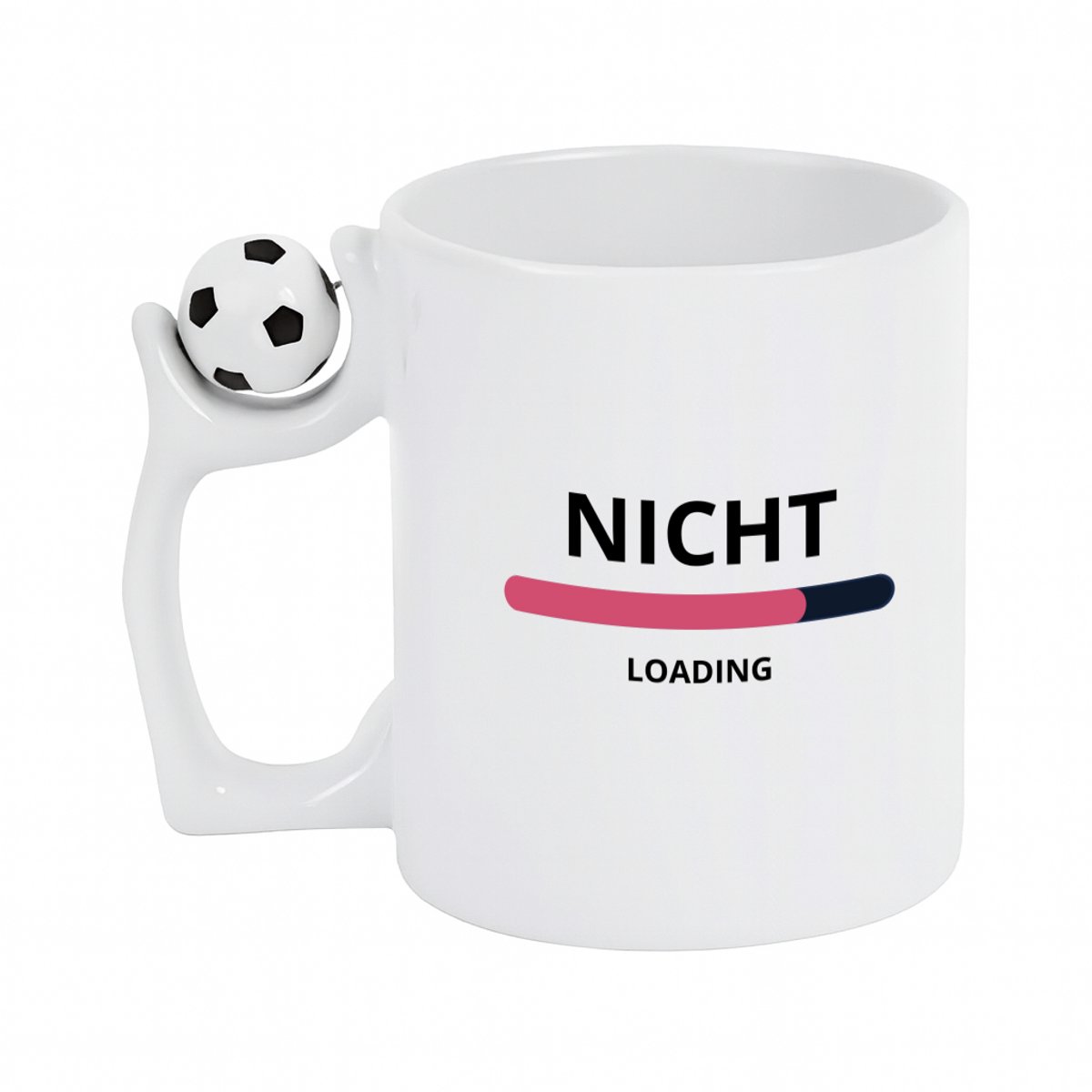 Hacebo® - nicht loading koffiebeker met voetbal wit - Nicht - ochtendkoffie laden - thee mok - koffie beker - verjaardagscadeau - verjaardag - cadeau - cadeautje voor nicht - nicht artikelen - kado - geschenk - gift - koffiemok - 330 ML