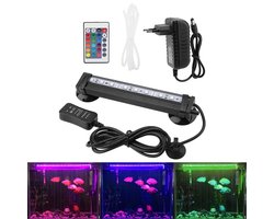LED Aquarium Tauchlampe mit Fernbedienung – Wasserdichte Unterwasserbeleuchtung mit 24 Farben & Modi, Saugnäpfen & Transparenter Schlauch, Für Süß- & Meerwasseraquarien