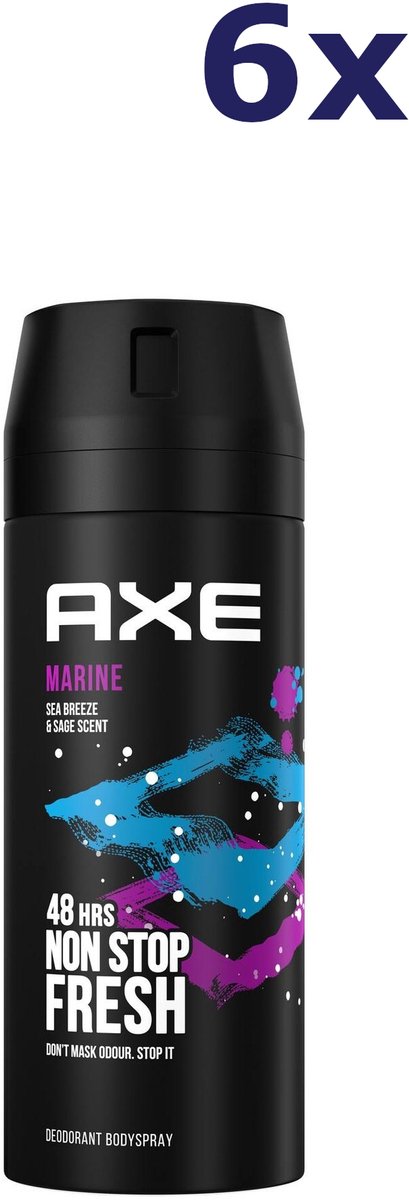 Axe Axe Marine Bodyspray Deodorant - 6 x 150 ml - Voordeelverpakking
