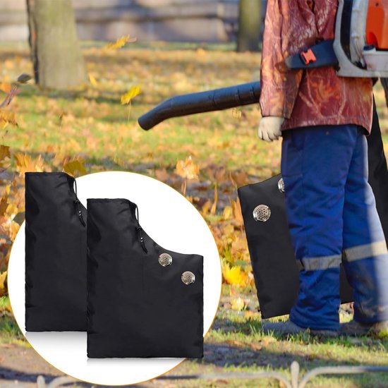 Bladblazer vacuümzak - Bladzuigerzak - 44x60 cm - met Ventilatiegaten - Vacuümzak voor Bladeren - met Rits en Trekkoord - Bladblazer Zak voor Bladzuiger & Versnipperaar - voor Binnen en Buiten - Waterdicht - Zwart van Merkloos	 — afbeelding 3