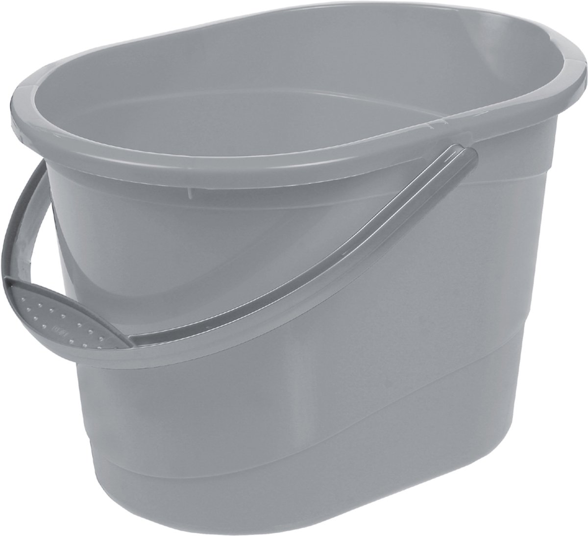 Zware grijze ovale emmer van 13 liter