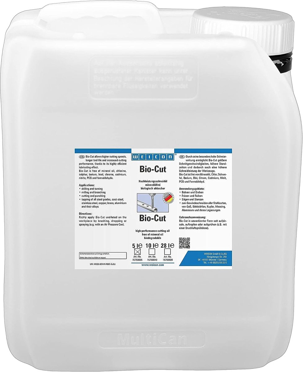 WEICON Bio-Cut – 5 L Snijolie – Biologisch Afbreekbaar – Kleurloos