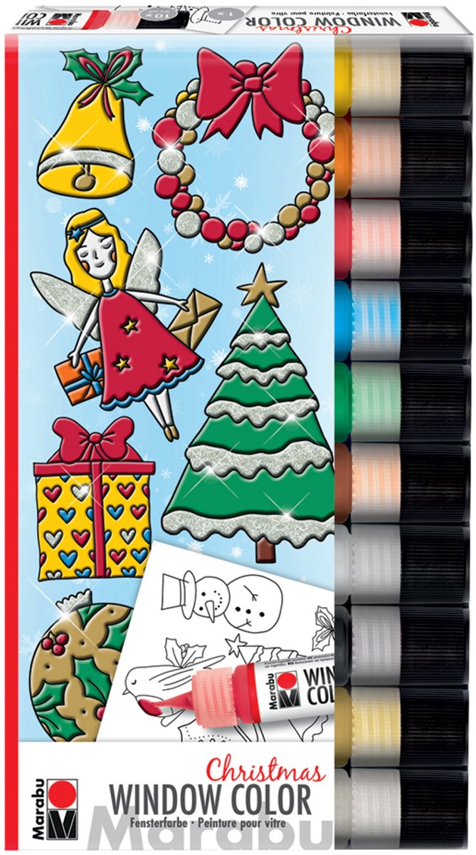 Marabu Window Color Set 'X-Mas', 10 x 25 ml