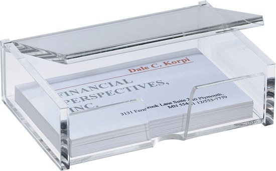 Sigel visitekaartbox - met deksel - voor 100 kaartjes - acryl glashelder - SI-VA110