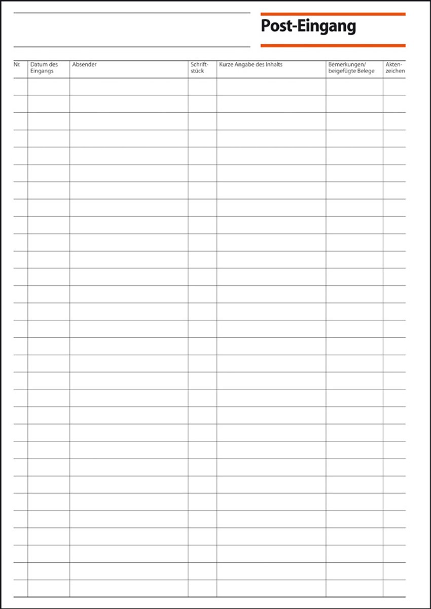 sigel formulierboek Post-Eingang/Post-Ausgang, A4, 50 vel, dubbelzijdig bedrukt