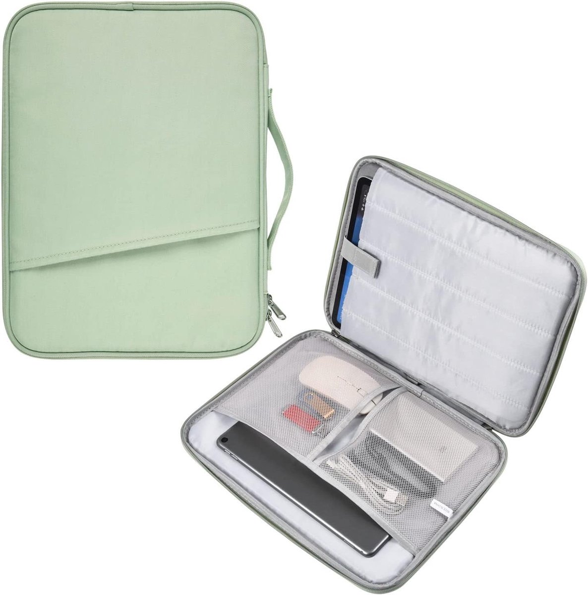 13 inch laptoptas, beschermhoes voor tablet met handvatvak - Groen