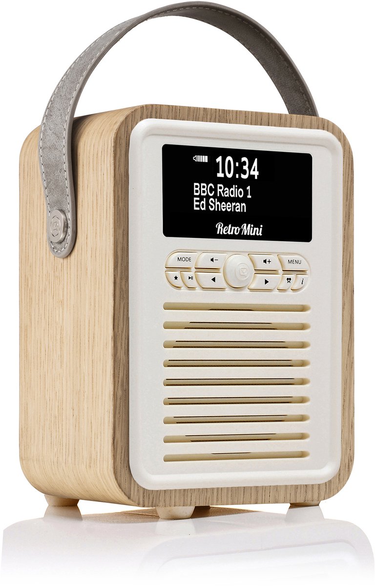 Bol.com VQ - 'Retro Mini' DAB/DAB+ digitale & FM-radio met Bluetooth - Eiken aanbieding