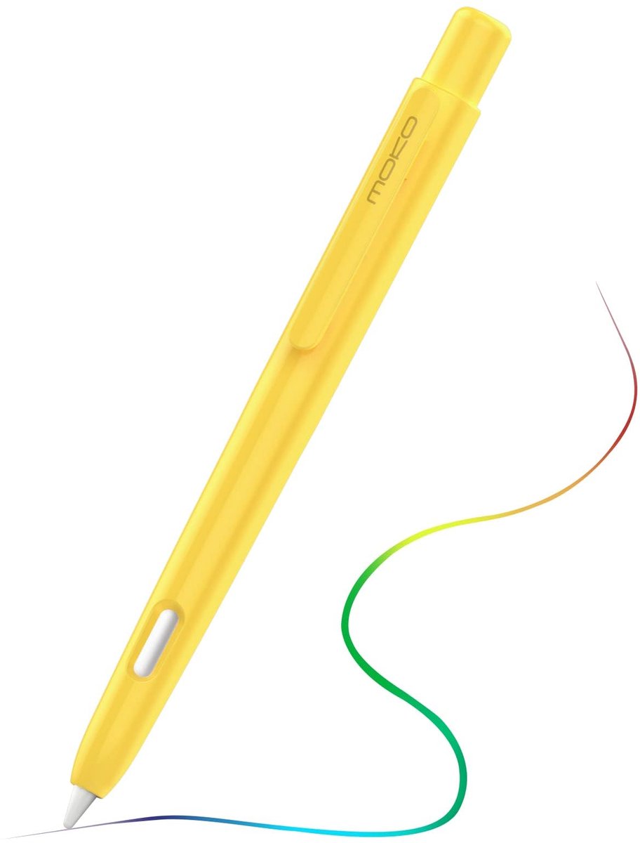Apple Pencil 2nd Gen - Geel Retractable Case - Hard PC Bescherming met Stevige Clip