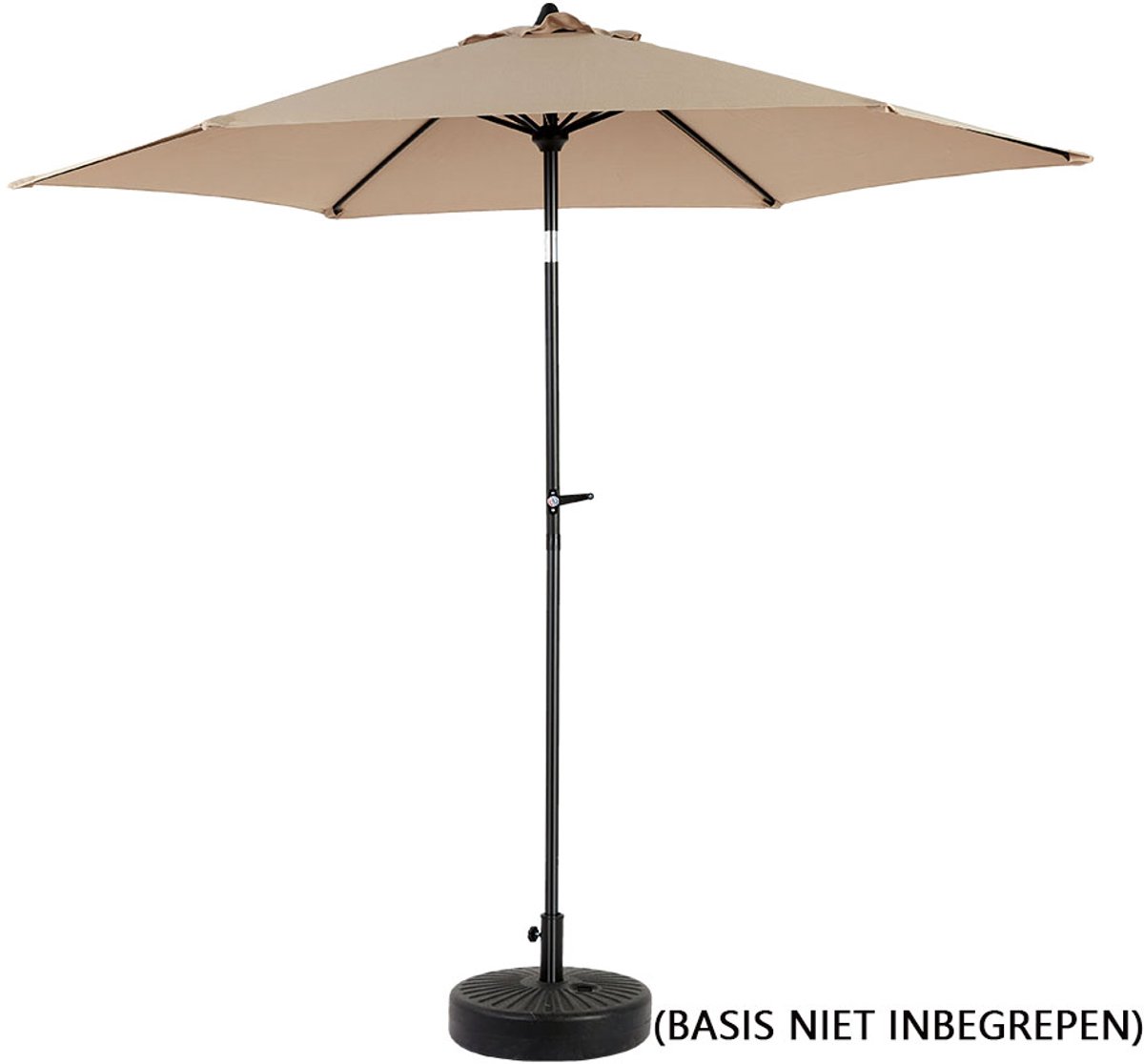 1x Hangende Parasol - Dubbelzijdig 264,00cm UV-bestendig - opvouwbare parasol met aluminium frame - 4-6 Personen - voor Tuin & Terras - Khaki(Geen basis)