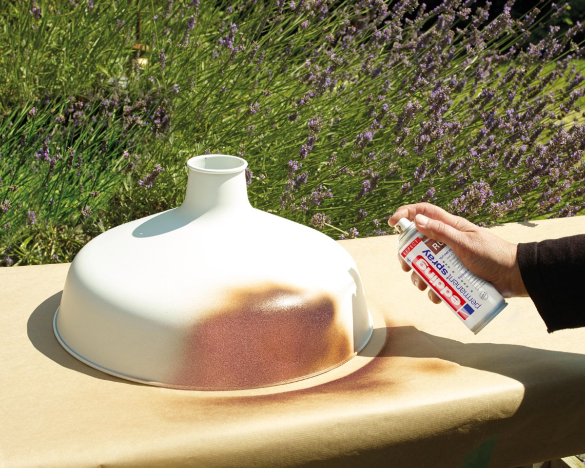 edding 5200 spuitverf in spuitbus - rust effect mat - 1 stuk - 200 ml verf - direct dekkend – 0,7-1 m2 oppervlak - acrylverf voor het lakken en versieren van glas, metaal, hout, keramiek, kunststof, canvas - permanent spray, verfspray – foto 4