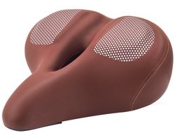 Fietszadel - Overdimensioneerd Comfortabel Met Extra Zachte Foam Padded - Universeel Vervangbaar Voor Exercise Bike, MTB, E-Bike, Stadsfiets En Racefiets - Bruin - Voor Mannen, Vrouwen En Senioren