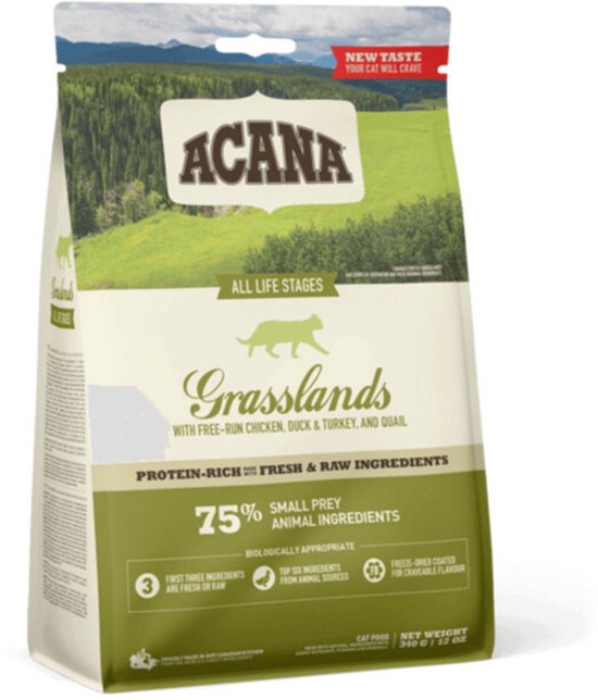 Acana Cat Grasslands Lam&Eend&Witvis - Kattenvoer - 340 g