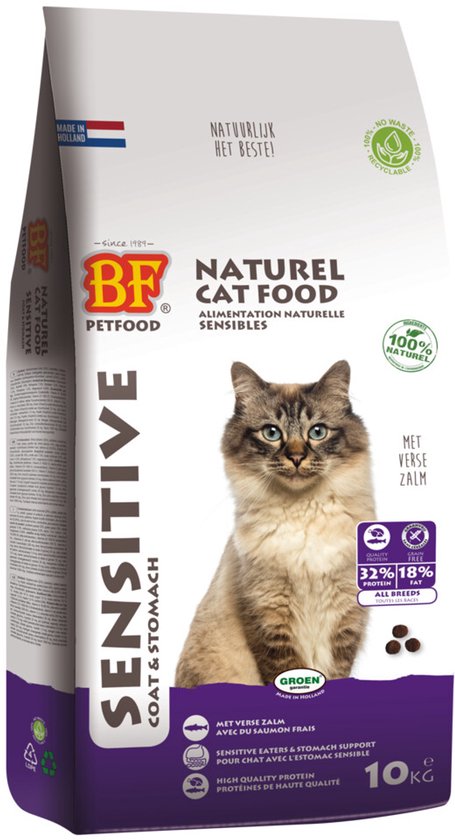 BF Petfood Kattenvoer Premium Sensitive Vacht - Maag - 10 kg